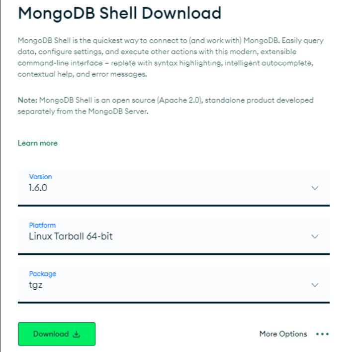 mongoDB-Shell-Downloads